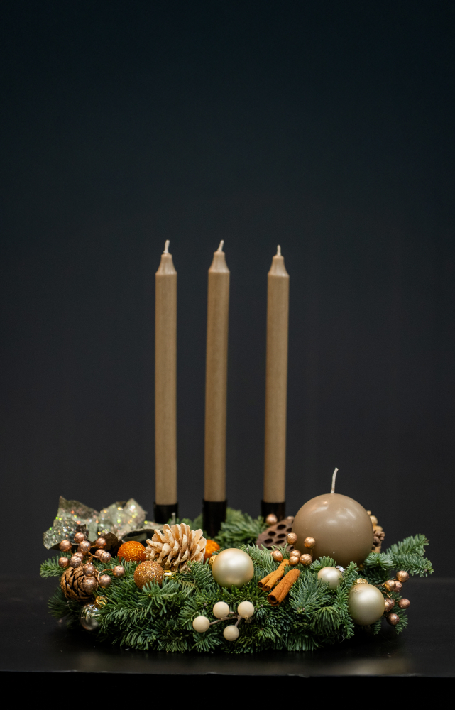 ADVENT WREATH BROWN/GOLD