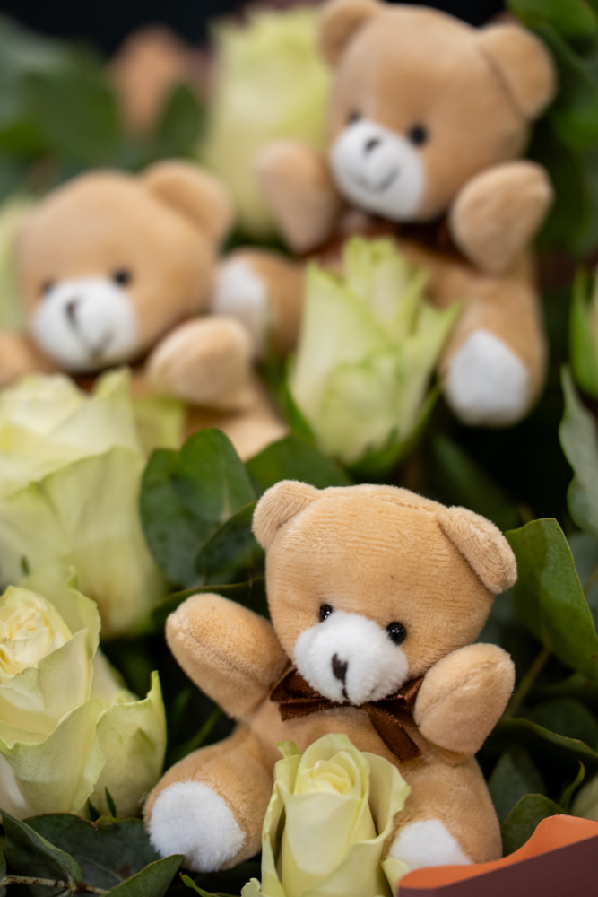 Bouquets of roses LUCKY TEDDY